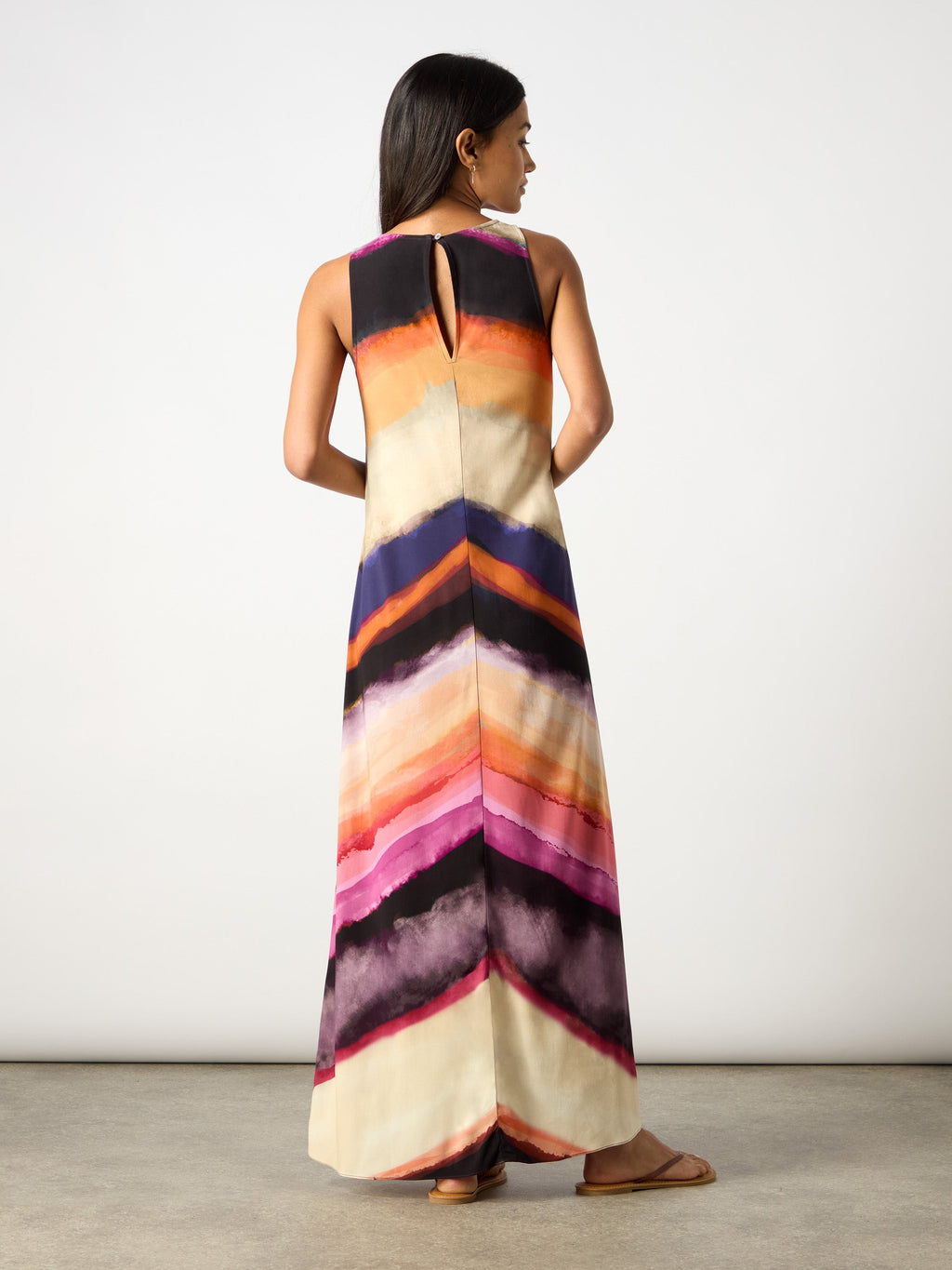 Multi Chevron Stripe Print Dress