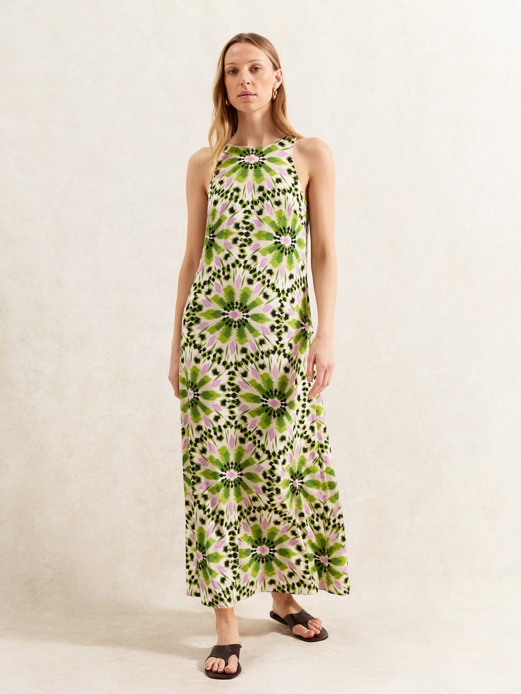 Petite Green Mosaic Printed Dress