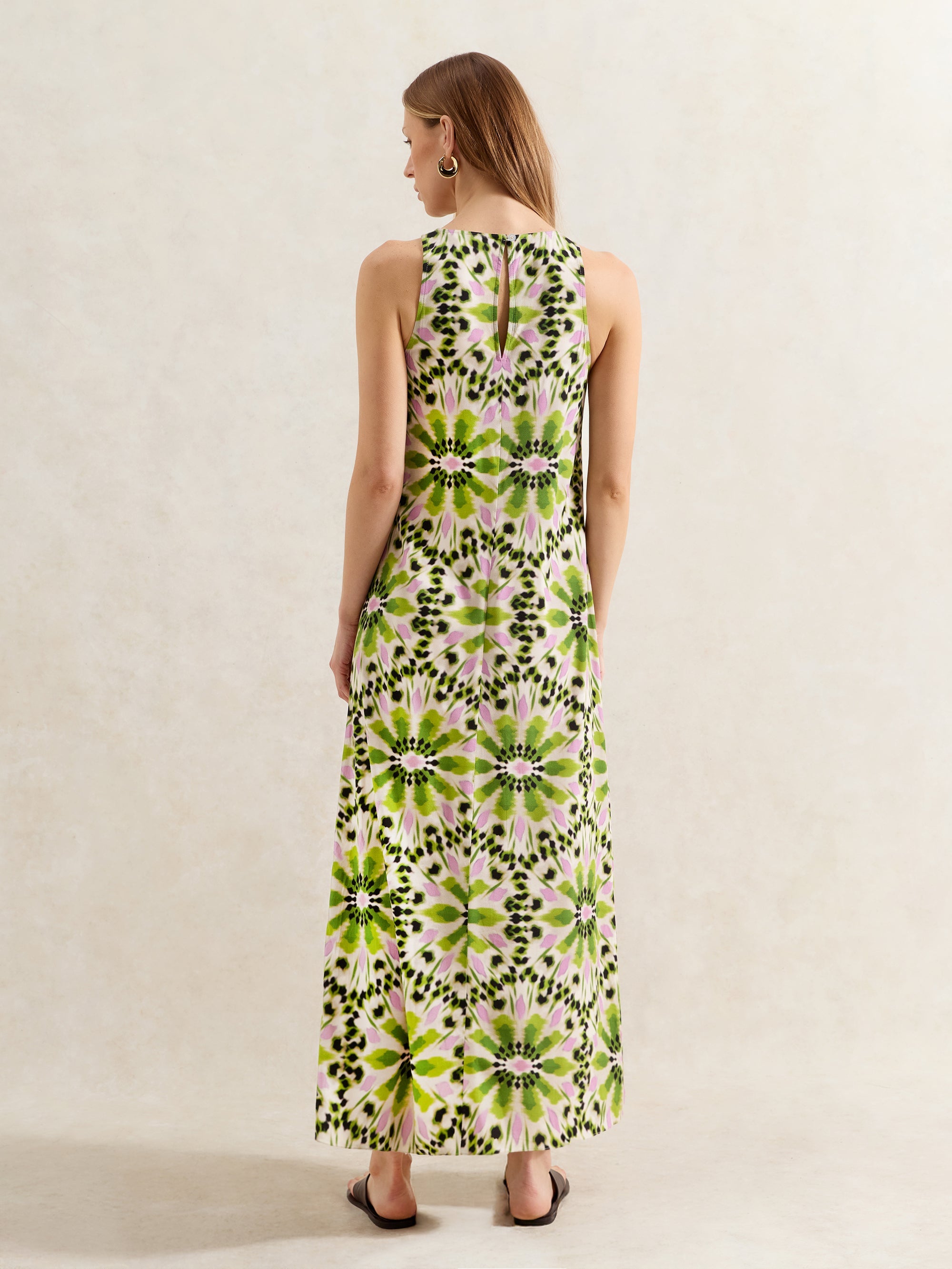 Petite Green Mosaic Printed Dress